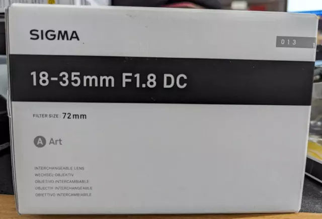 NEW Sigma 18-35mm f/1.8 DC HSM Art Lens for Canon 210-101 - Made in Japan