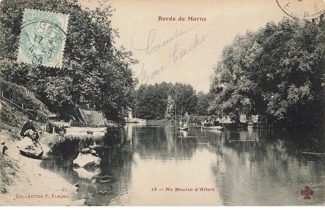 94 Alfortville #21786 Bords De Marne Moulin D Alfort Barques Canots