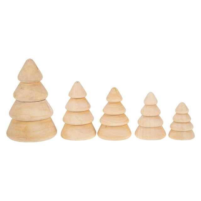 5 pz decorazione albero di Natale design albero di Natale unico artigianato legno decorazione albero di Natale