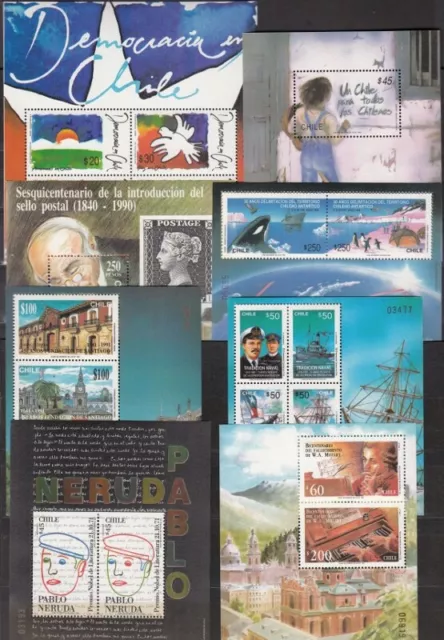 CHILE, Lot mit ** Block 14, 15, 16, 17, 18, 19, 20, 21, (17918)+