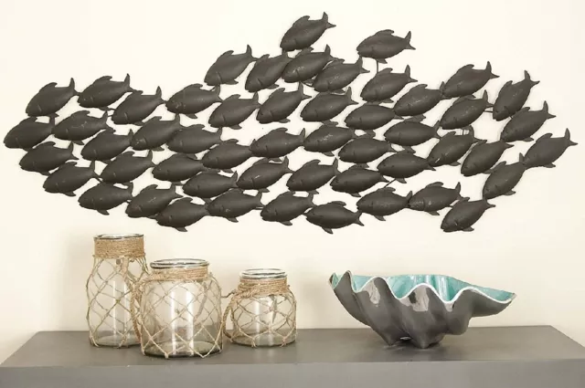 Fish Wall Art Metal Sculpture Beach Theme Decor Hanging Home Sea Decoration