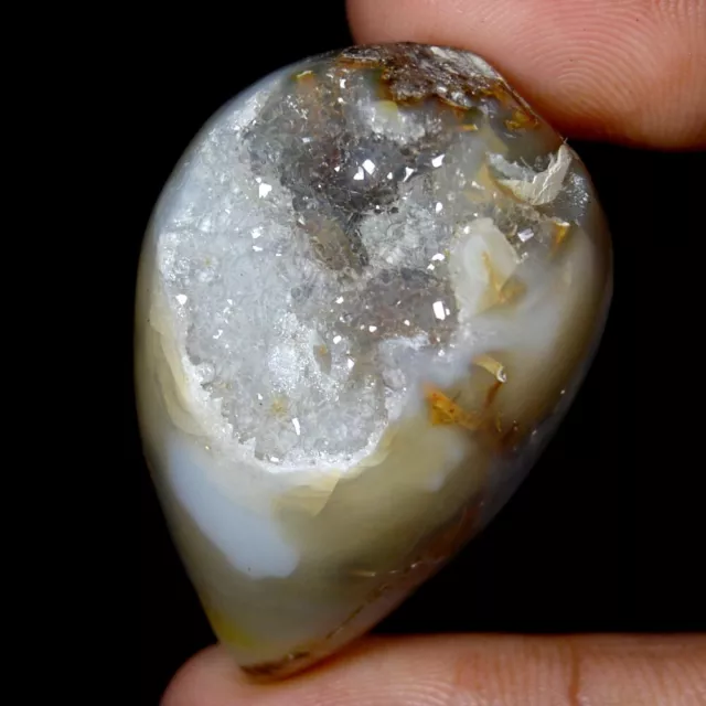 129.75 Cts 100% Natural Snail Agate Crystal Fossil Druzy Cabochon Gemstone UO07