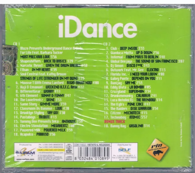 I Dance Idance - 2 Cd Gabry Ponte Danny Ray Mousse T Technoboy F.c.nuovo!!! 2