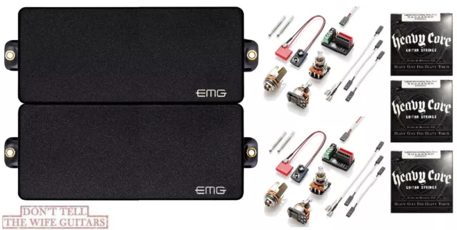 Emg 81-8H + 60-8H Black 8 String Humbucker Active Pickup Set ( 3 String Sets )