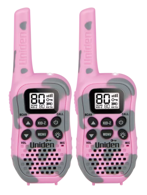 Uniden UH45CP PINK TWIN PACK 80 Channel UHF Walkie Talkie Radio with Kid Zone