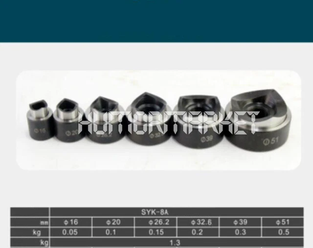 NEW 16-51MM 6 Die Hydraulic Knockout Punch Driver Kit Hole Tool molds