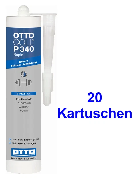 Ottocoll P340 Rapid 20 x 310 ML Adhesivo Pegamento De La PU Interior Madera