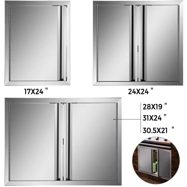 Outdoor Kitchen BBQ Island Door Stainless Steel Double Single Access BBQ Door