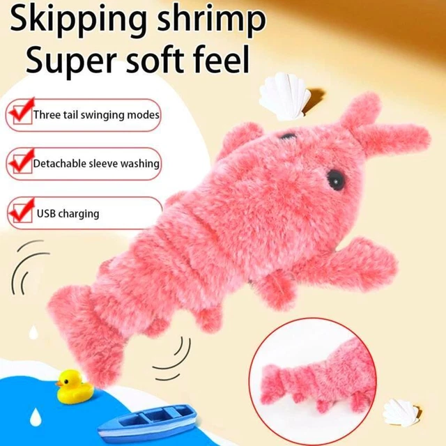 Interactive USB Rechargeable Electric Wagging Lobster Toy - Fun Moving Pet Plush