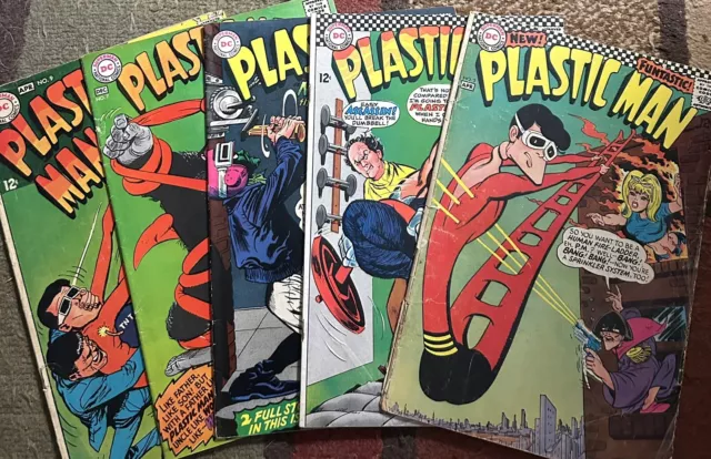 Plastic Man (1966 Series) 3 5 6 7 9 Mid-Grade Silver Age Lot