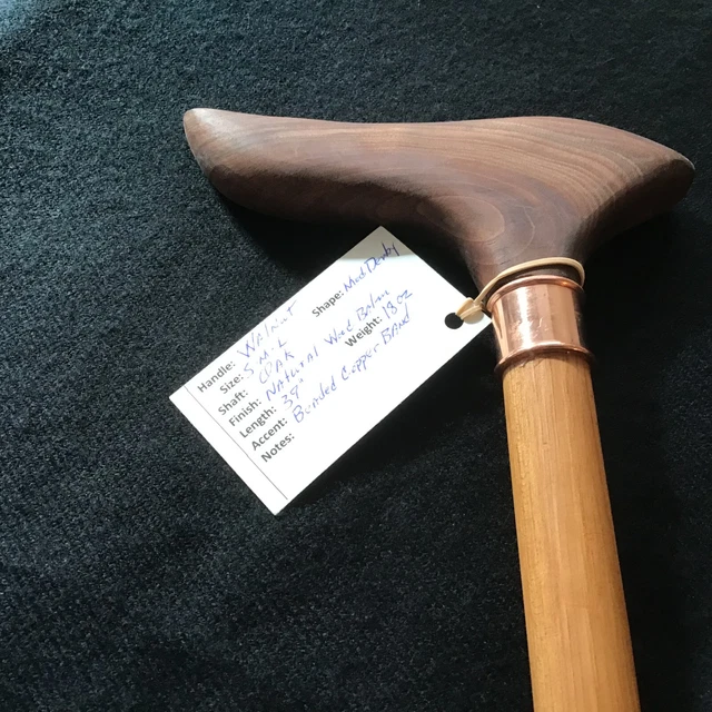 Caña personalizada negra de nogal y roble