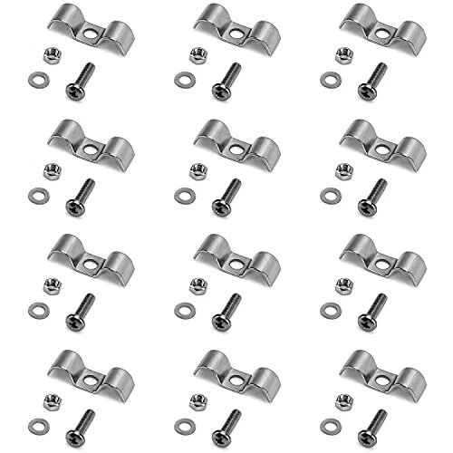 Stainless Steel Double Line Clamp, 12 Pack 3/8" Fuel Lines Clips