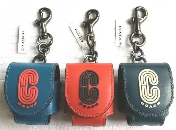 COACH Wireless Earbud Case Bag Charm With Patch in Red