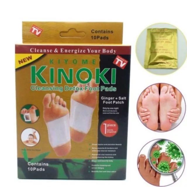 100 piezas almohadillas para pies de desintoxicación Kinoki hierbas doradas premium orgánicas salud dormir bien 2