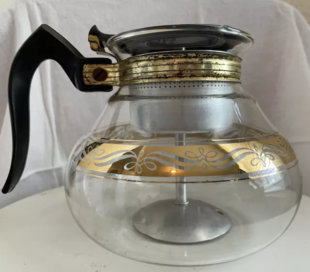 Vintage Cory Glass Coffee Percolator Pot with 3 pc Metal Insert 8 Cups