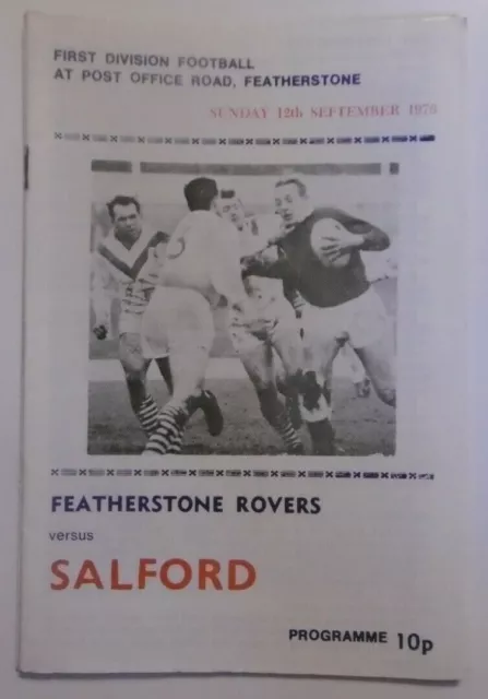 Featherstone Rovers v Salford 12th September 1976 League @ Post Office Road