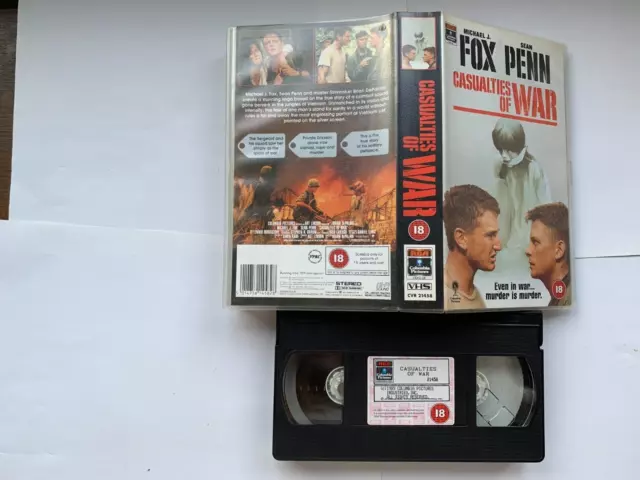 Casualties Of War {1989 Vhs} Michael J. Fox, Sean Penn, Brian De Palma. Deleted!