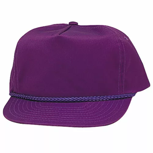 Purple Trucker Hat 5 Panel Cotton Twill Adjustable Snap Back 12 Hats New TGCSN P