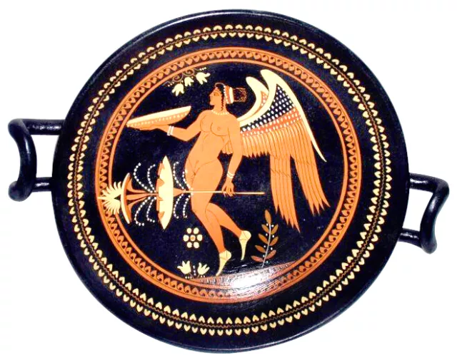 Apulian Kylix with Hermaphrodite Ancient Greek Vase Museum Replica Reproduction