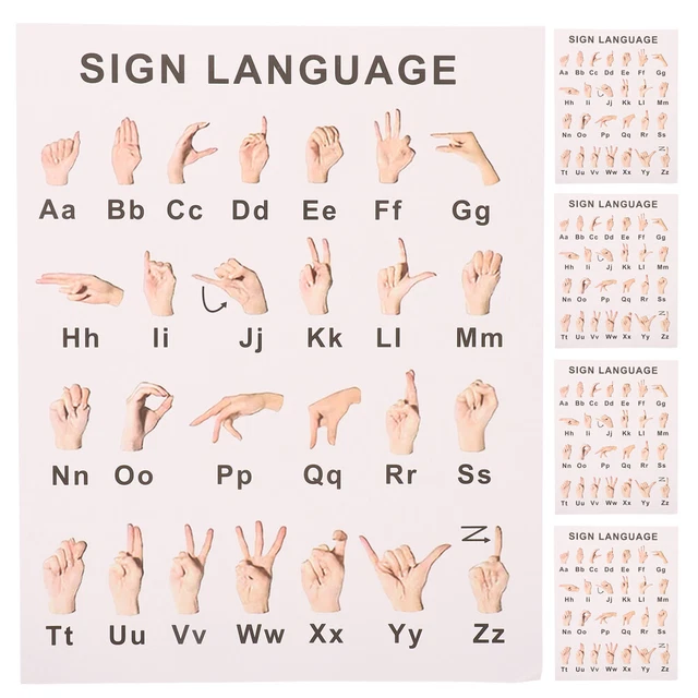 8 SHEETS POSTER Gesture Chart Signs Alphabet Wall Letter £9.60 ...