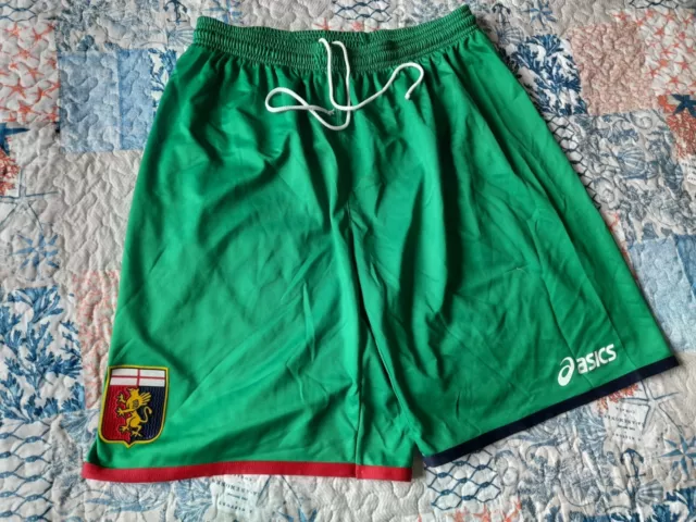 Rari Pantaloncini Short Vintage Football Calcio Genoa 1893 Asics Xl. Verdi Green