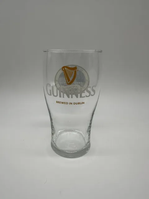 Pint Beer Glass "Guinness Stout 1759 Keg Yards Dublin"  on Front, Harp on Back
