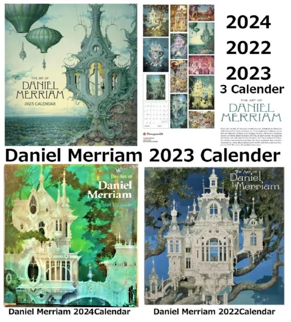 RARE! SET of 3 Artist Daniel Merriam 2023 , 2022,2024 NEW Wall Calendar