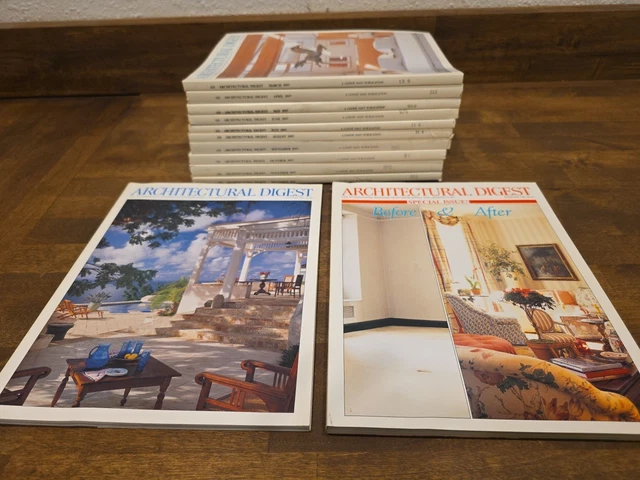 LOT OF 7 Architectural Digest Magazines 90's & 2 2000 No