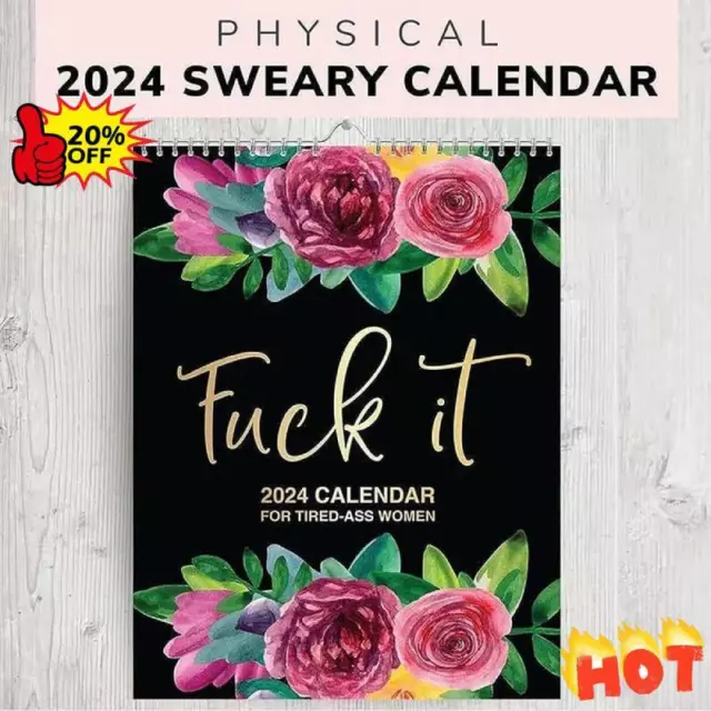 2024 HANGING CALENDAR For TiredAss Women,Planners for Office,Funny