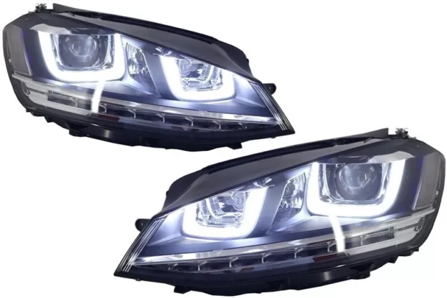 Scheinwerfer 3D LED DRL für VW Golf 7 VII 12-17 R Look Dynamisch Sequentiell 3