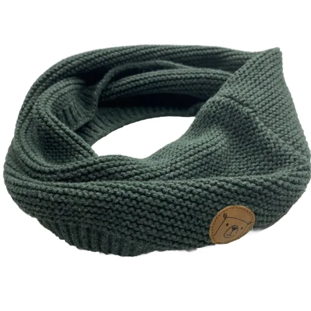 H&M Child’s Size Emerald Green Knit Neck Wrap Infinity Cowl Neck Scarf; One Size