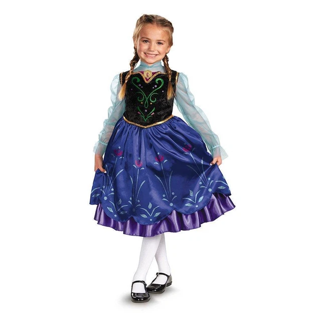 Disney's Frozen Anna Deluxe Girls size M 7/8 Licensed Costume Disguise DEALS