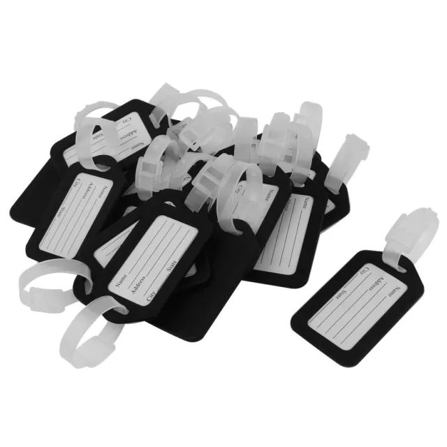 Maleta de plástico con etiqueta para equipaje etiquetas 20 piezas blanco y negro