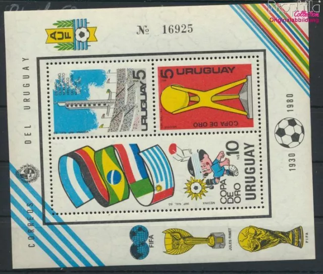 Briefmarken Uruguay 1980 Mi Block50 postfrisch Fußball (9757349