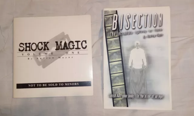 ANDREW MAYNE 2 book lot GEEK Shock MAGIC BiSection  Illusion Horror Halloween