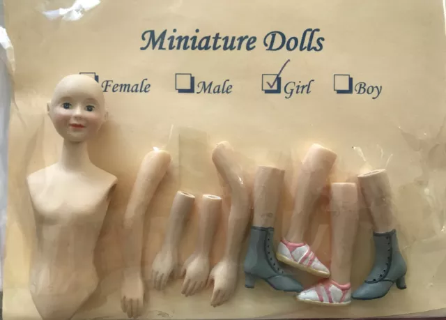 vintage minature girl doll craft kit