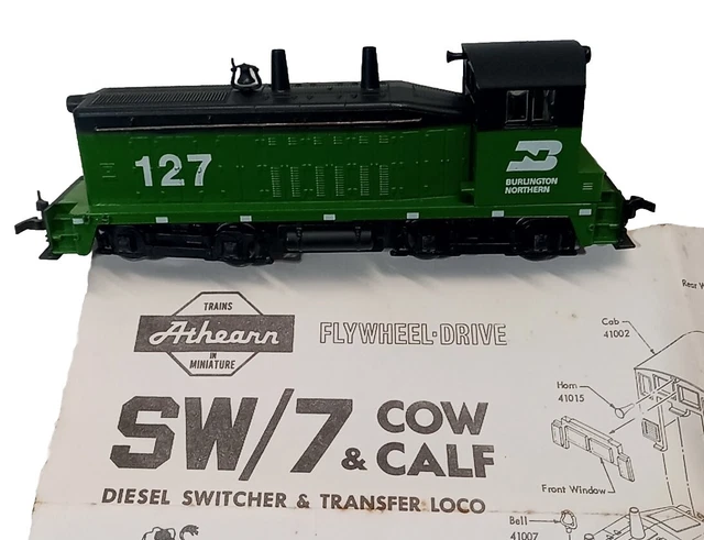 Ho Scale Athearn Powered Sw7 Burlington Northern Bn #127