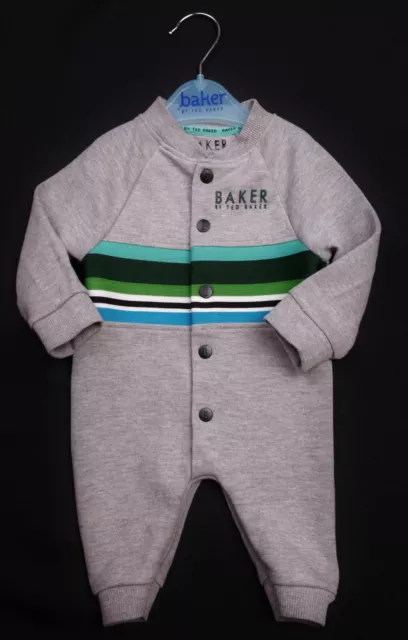 TED BAKER Felpa Bambino Manica Lunga Romper All-In-One Neonato 1 Mese In Ottica