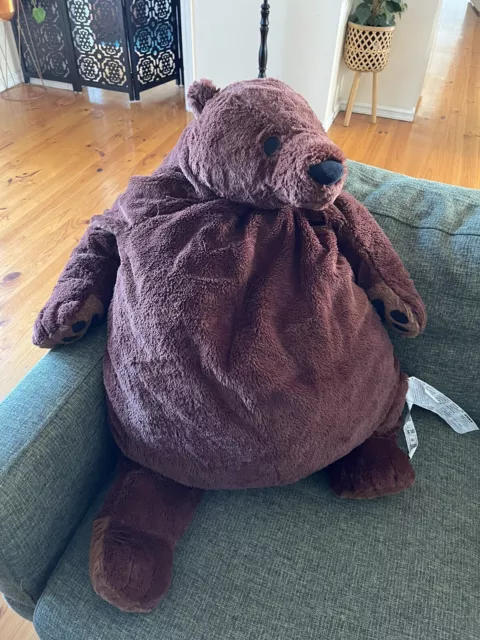 IKEA HUGE DJUNGELSKOG Brown Grizzly Bear Plush Soft Stuffed Toy