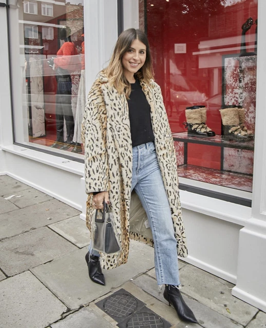 H M TREND FAUX FUR LEOPARD OVERSIZED SOFT COAT BLOGGER FAVE UK M