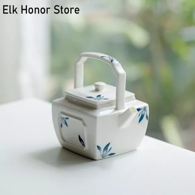 150ml Pure Hand-painted Butterfly Orchid Beam Pot Japanese Open Window Teapot