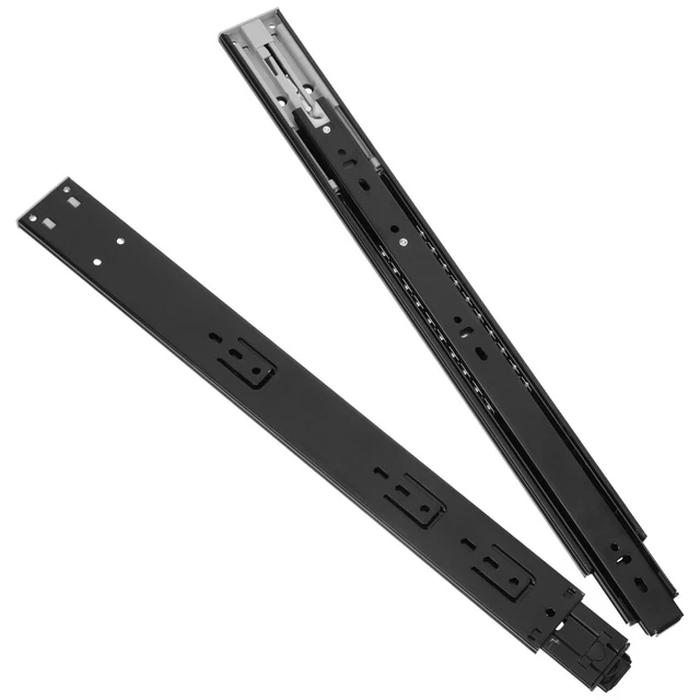 2 piezas guías de cajón rieles de cajón de acero inoxidable Black