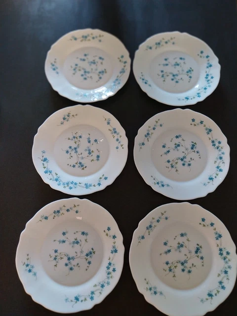 Vaisselle Vintage Arcopal Myosotis, Modèle Veronica, Assiettes