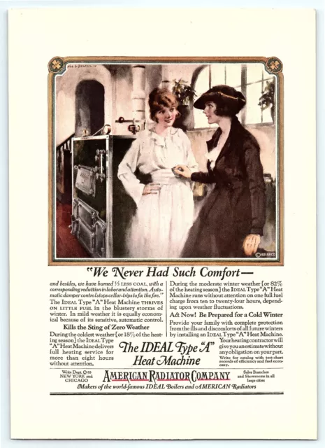 1921 American Radiator Company Type "A" Heat Machine Vintage 20's Print Ad