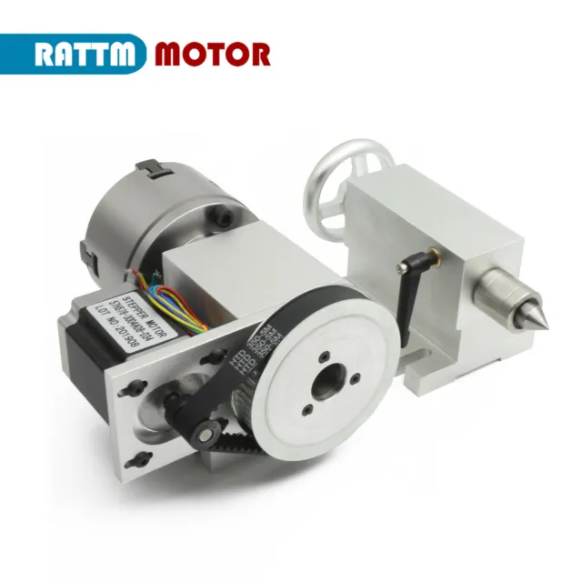 K12-100mm 4jaw chuck Rotary A Axis 4th Axis for CNC Lathe Machine Ratio 6:1【FR】 3