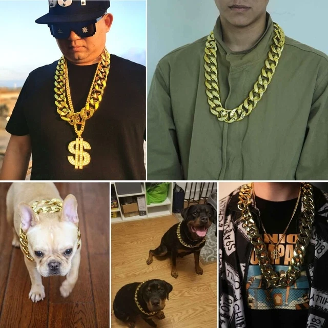 BIG NECKLACE RAPPER Fake Gold Chain 90s Hip Hop Gold Necklace EUR 9,48 ...