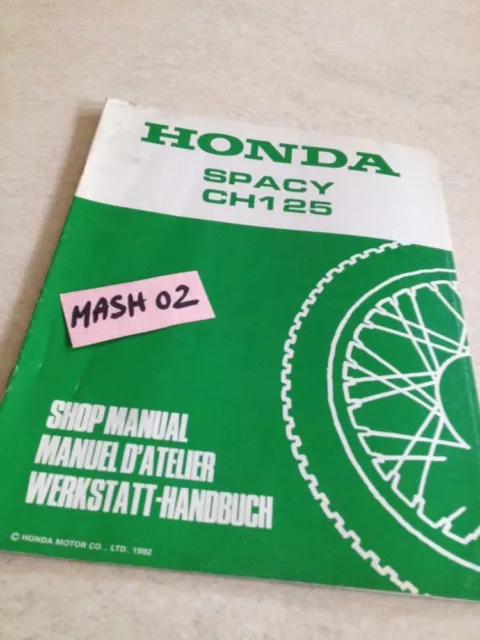 supplément manuel atelier Honda Spacy CH125 CH 125 scooter Shop manual éd. 92