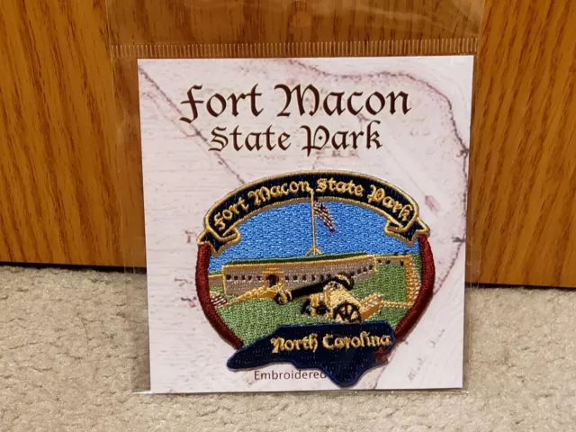 Fort Macon State Park North Carolina NC Souvenir Travel Patch Round Vintage