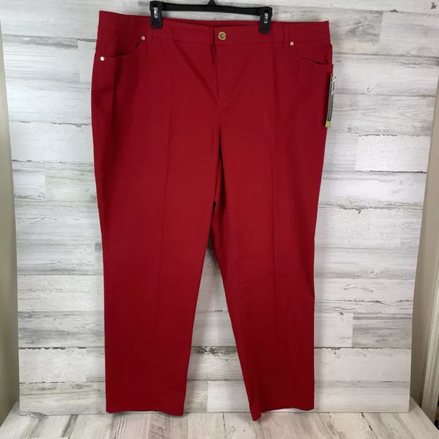 Style & Co Slim Leg Red Pants Women’s 24W Close Fit Through Hip & Leg - NWT