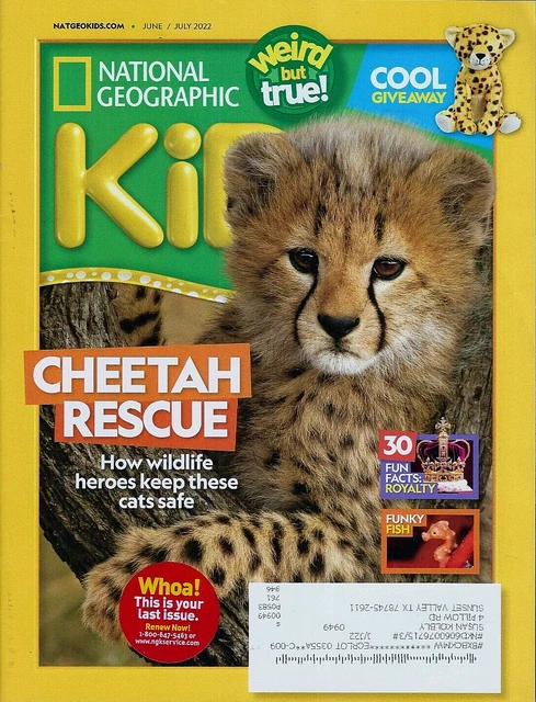 NATIONAL GEOGRAPHIC KIDS June July 2022 Cheetah Rescue Wildlife Heroes